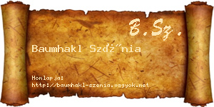 Baumhakl Szénia névjegykártya